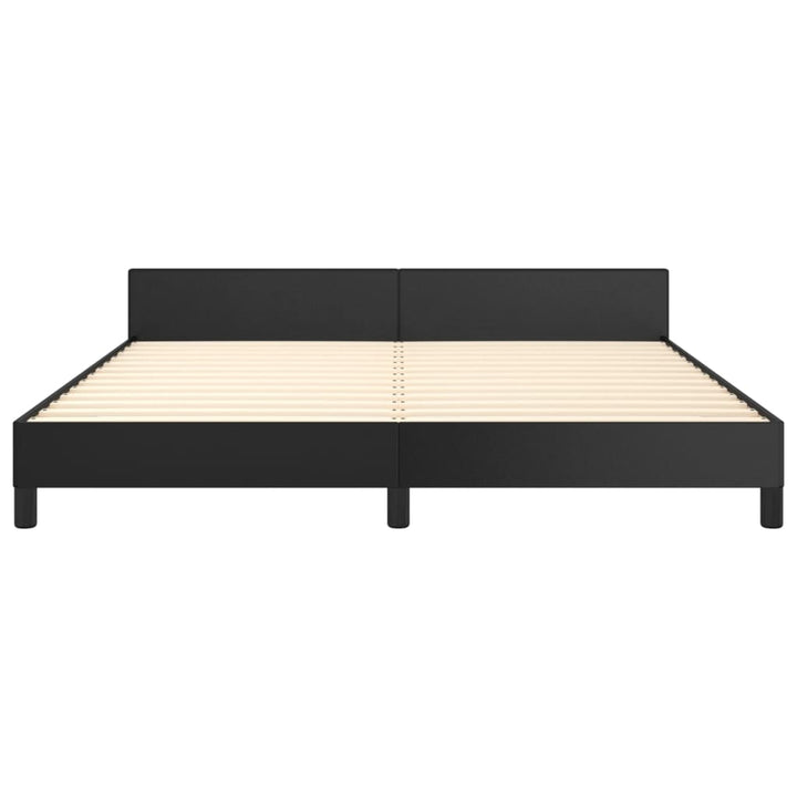 sengeramme med sengegavl 180x200 cm kunstlæder sort