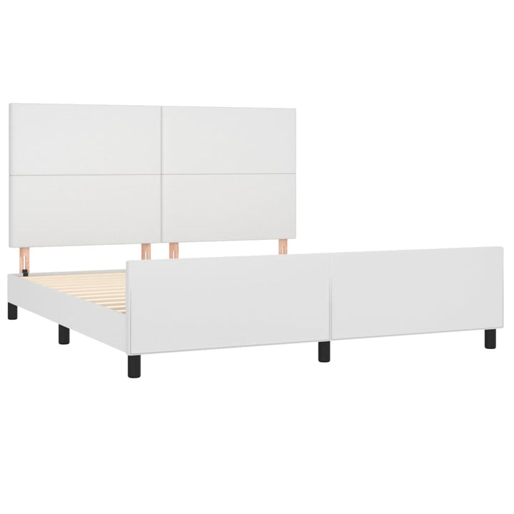 sengeramme med sengegavl 180x200 cm kunstlæder hvid