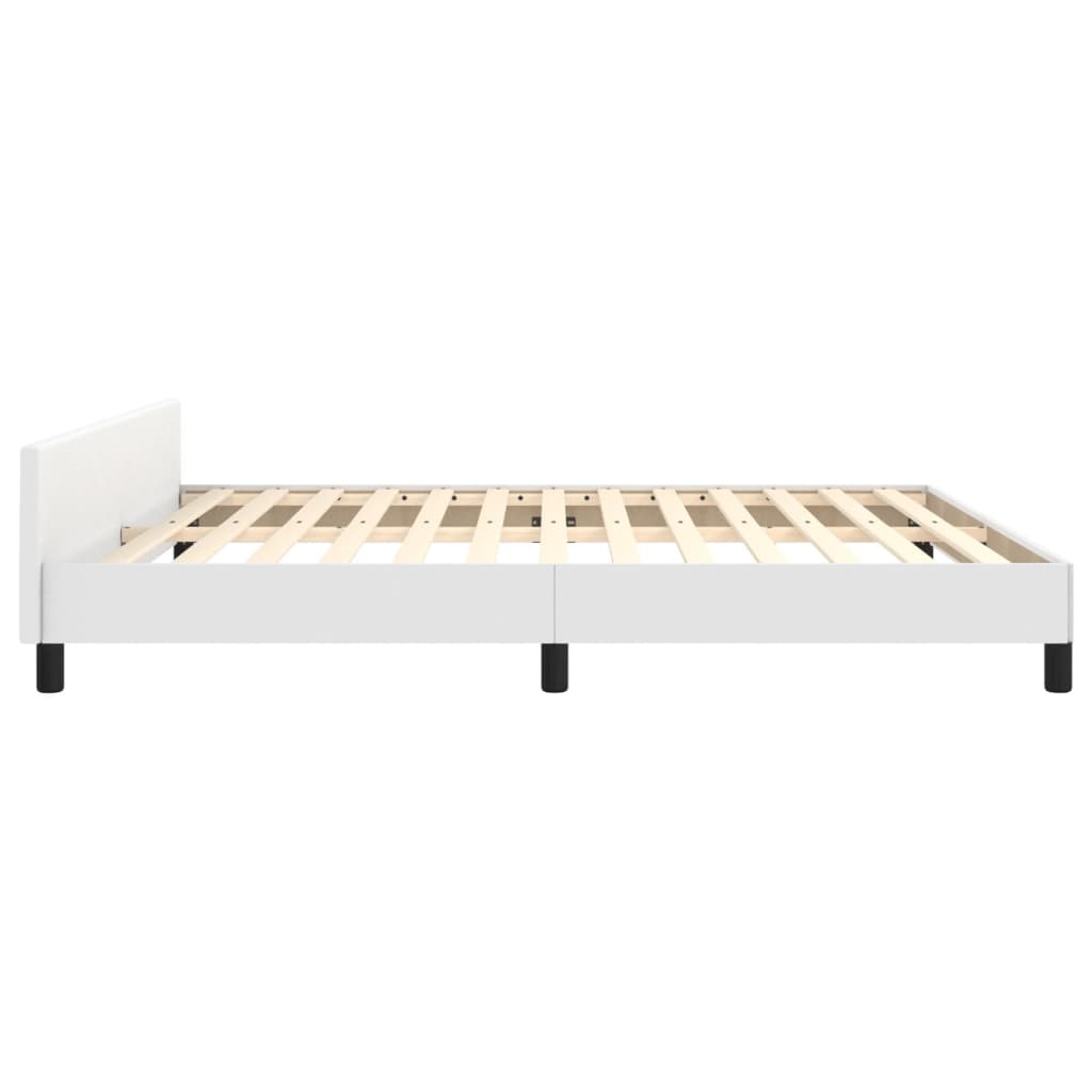 sengeramme med sengegavl 180x200 cm kunstlæder hvid