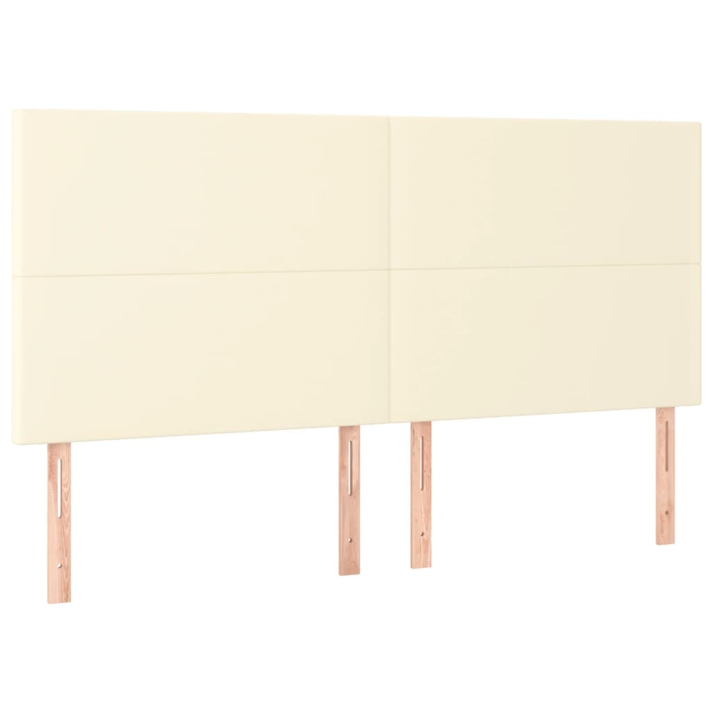 sengeramme med sengegavl 180x200 cm kunstlæder cremefarvet