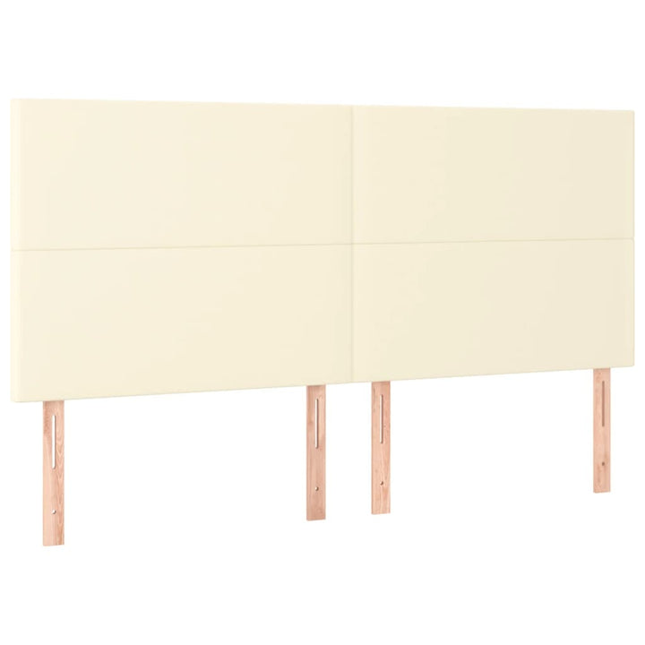 sengeramme med sengegavl 180x200 cm kunstlæder cremefarvet