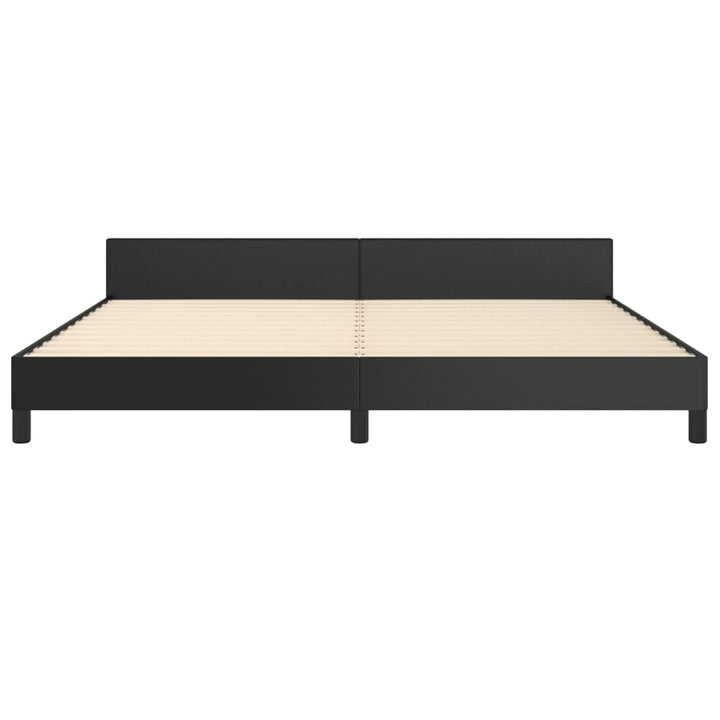 sengeramme med sengegavl 200x200 cm kunstlæder sort