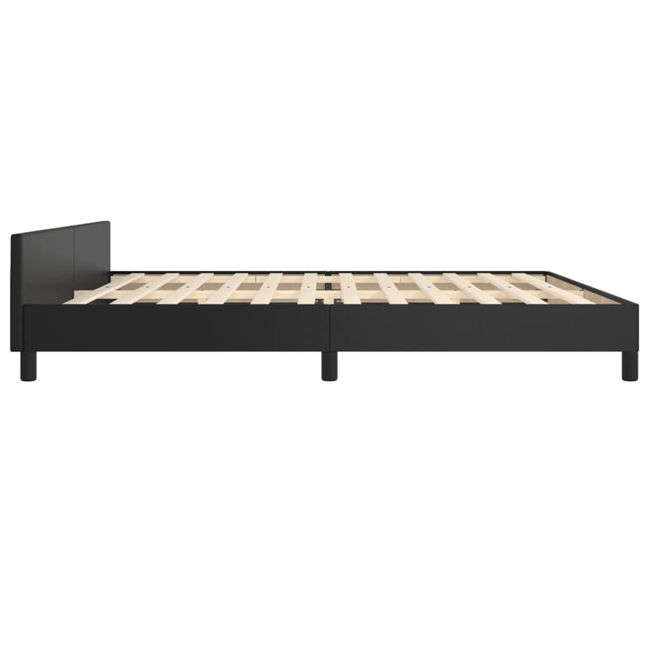 sengeramme med sengegavl 200x200 cm kunstlæder sort