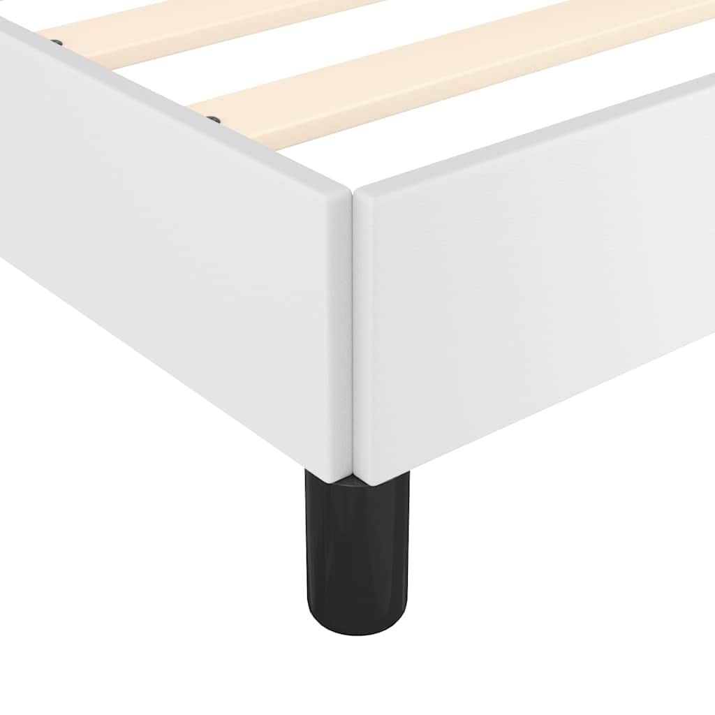 sengeramme med sengegavl 200x200 cm kunstlæder hvid