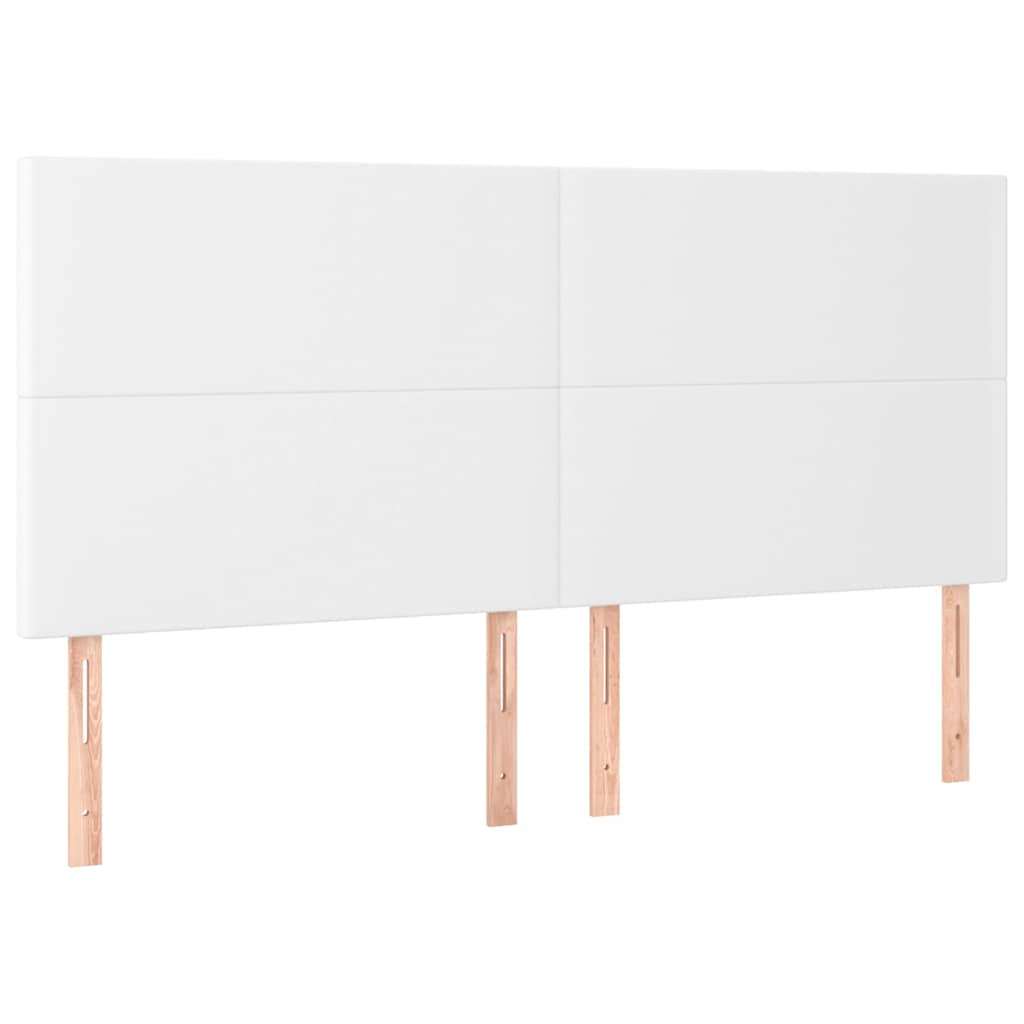 sengeramme med sengegavl 200x200 cm kunstlæder hvid