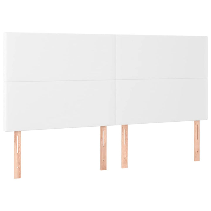 sengeramme med sengegavl 200x200 cm kunstlæder hvid