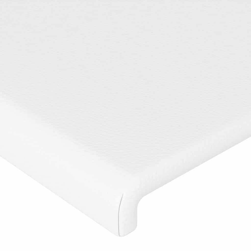 sengeramme med sengegavl 200x200 cm kunstlæder hvid