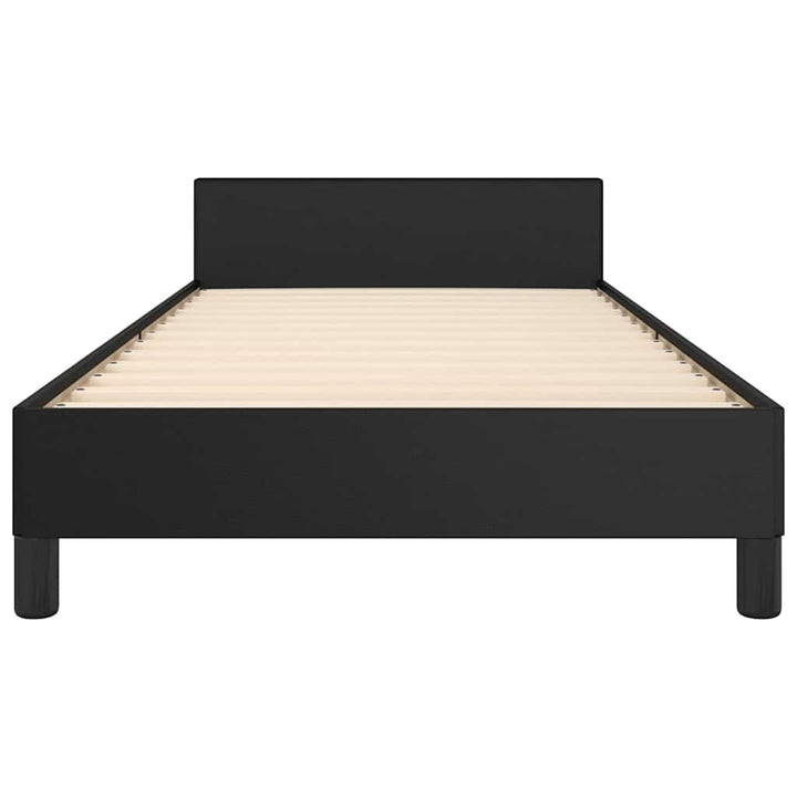 sengeramme med sengegavl 90x190 cm kunstlæder sort