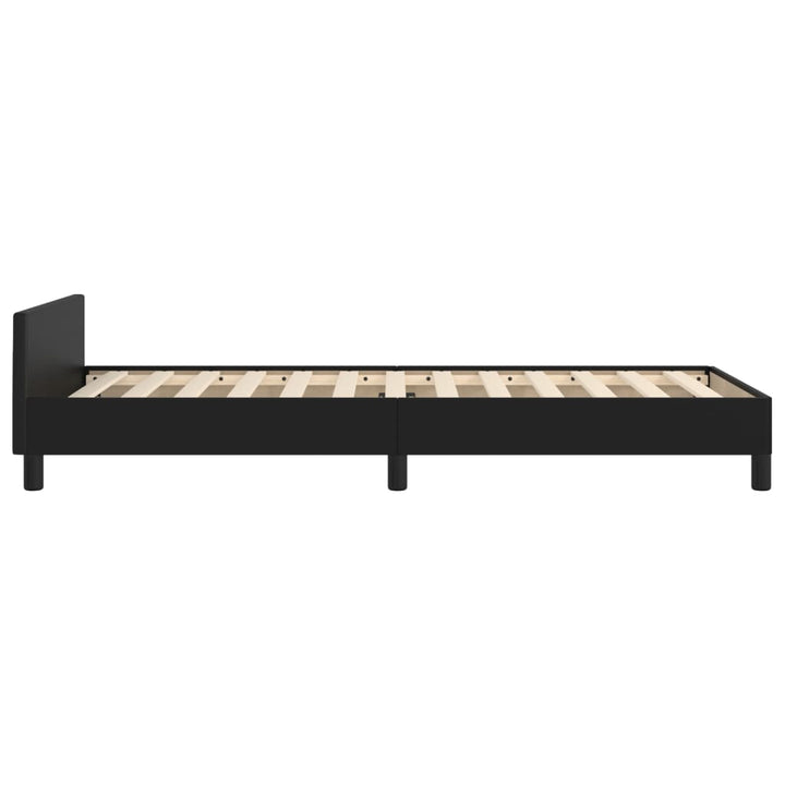 sengeramme med sengegavl 90x200 cm kunstlæder sort