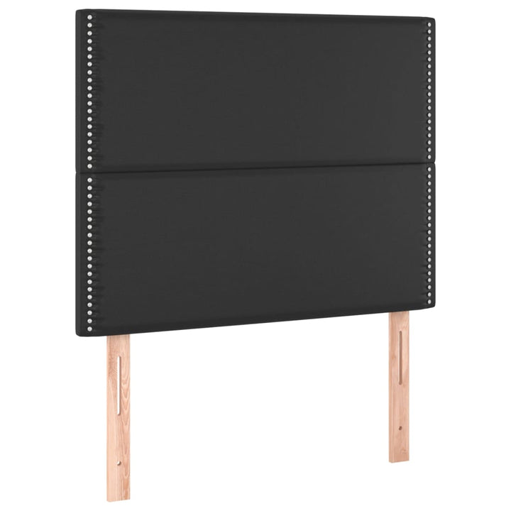 sengeramme med sengegavl 90x200 cm kunstlæder sort