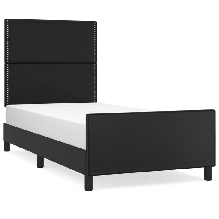 sengeramme med sengegavl 100x200 cm kunstlæder sort
