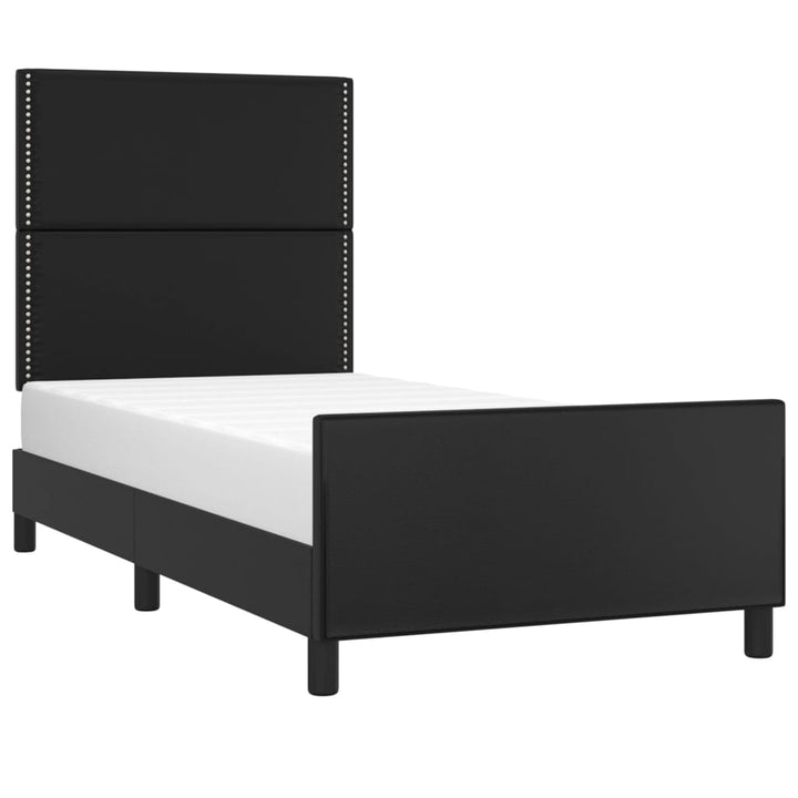 sengeramme med sengegavl 100x200 cm kunstlæder sort