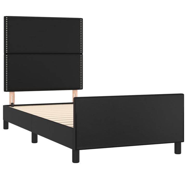 sengeramme med sengegavl 100x200 cm kunstlæder sort