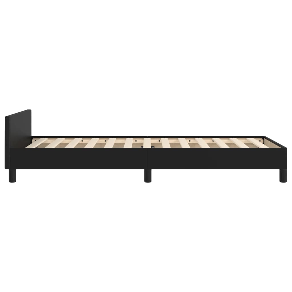 sengeramme med sengegavl 100x200 cm kunstlæder sort