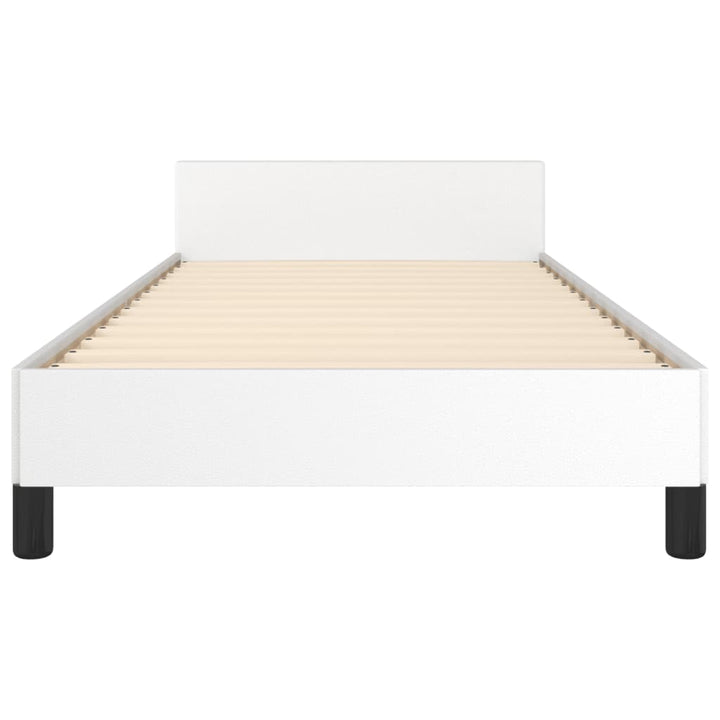 sengeramme med sengegavl 100x200 cm kunstlæder hvid
