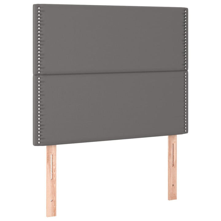 sengeramme med sengegavl 100x200 cm kunstlæder grå