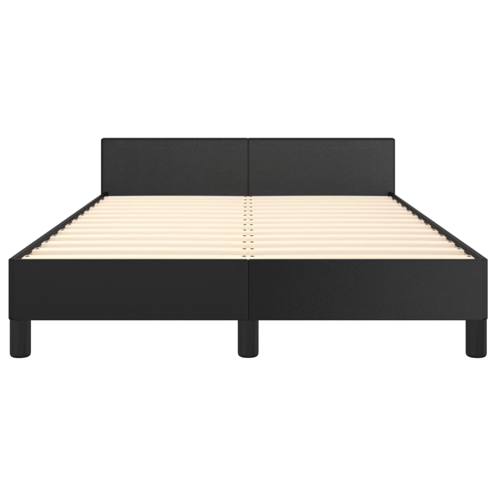 sengeramme med sengegavl 120x200 cm kunstlæder sort