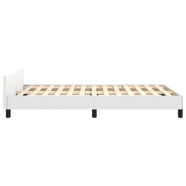 sengeramme med sengegavl 120x200 cm kunstlæder hvid