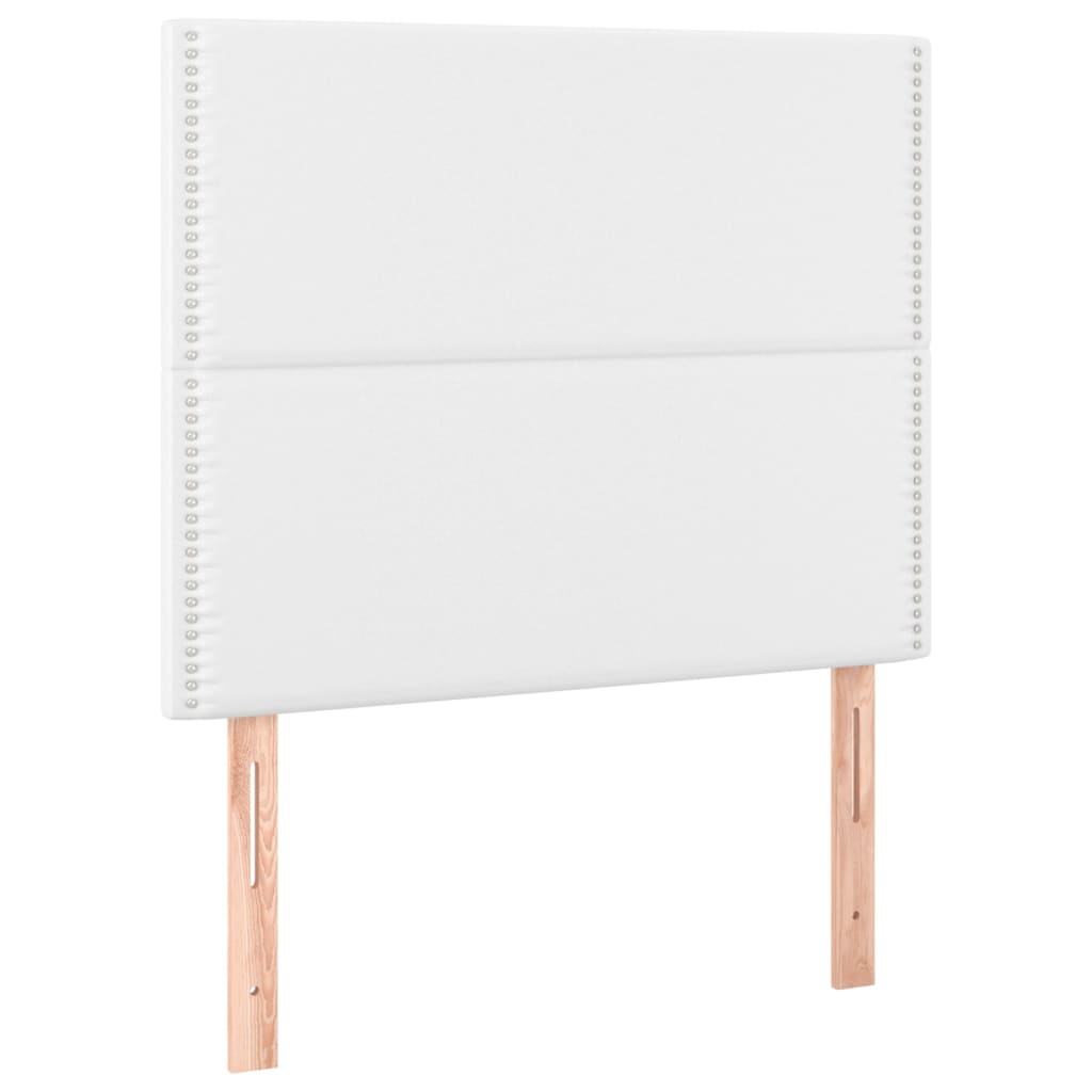 sengeramme med sengegavl 120x200 cm kunstlæder hvid