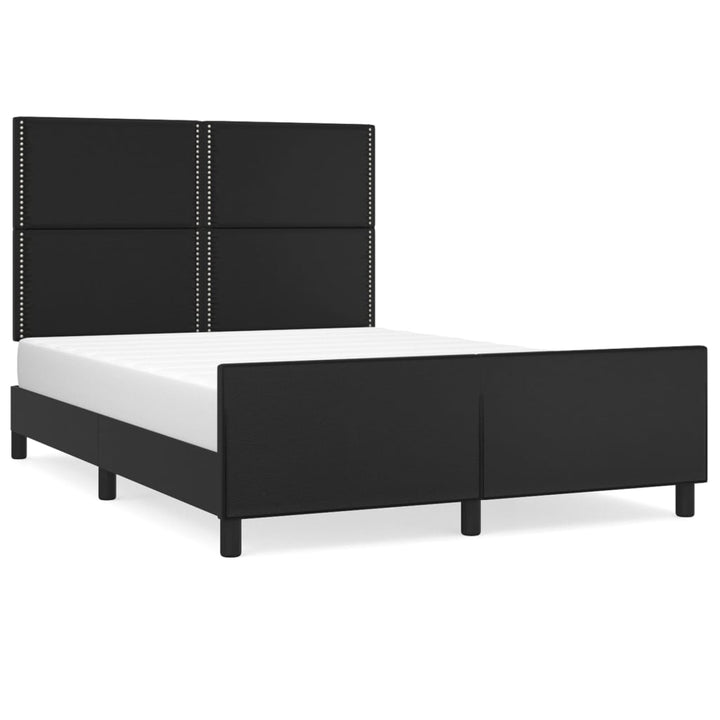 sengeramme med sengegavl 140x190 cm kunstlæder sort