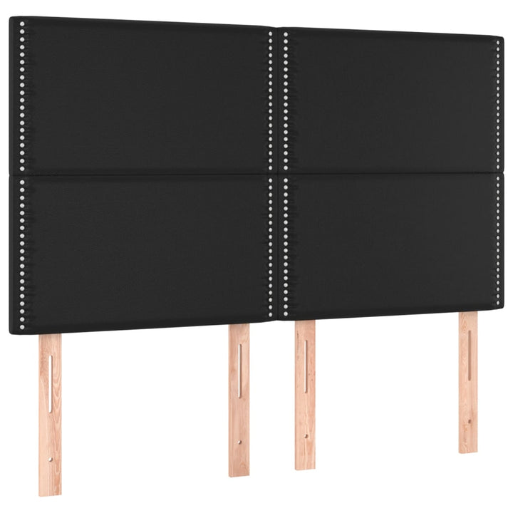 sengeramme med sengegavl 140x190 cm kunstlæder sort