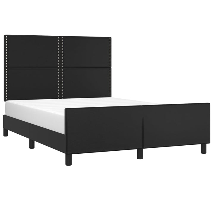 sengeramme med sengegavl 140x200 cm kunstlæder sort