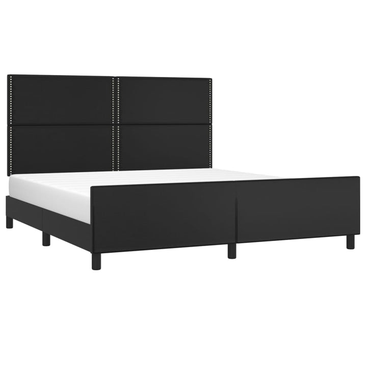 sengeramme med sengegavl 180x200 cm kunstlæder sort