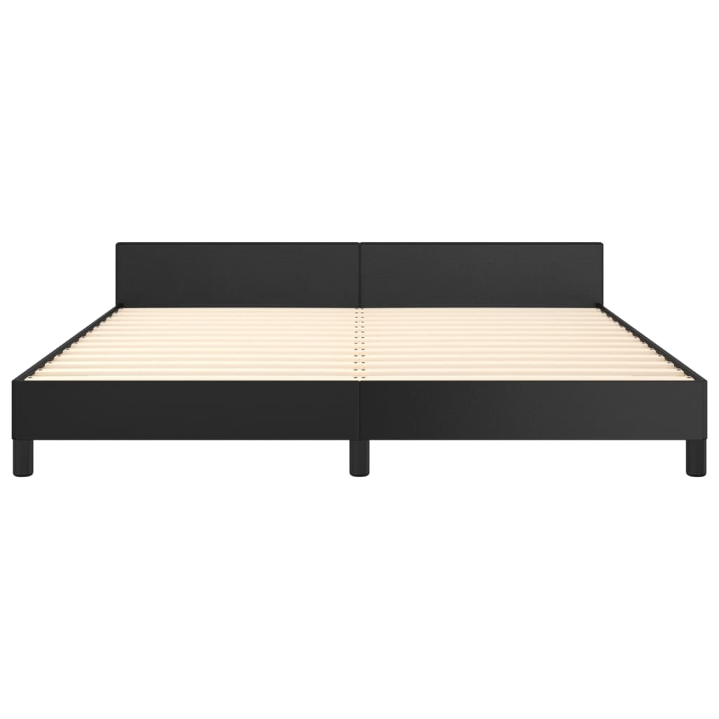sengeramme med sengegavl 180x200 cm kunstlæder sort