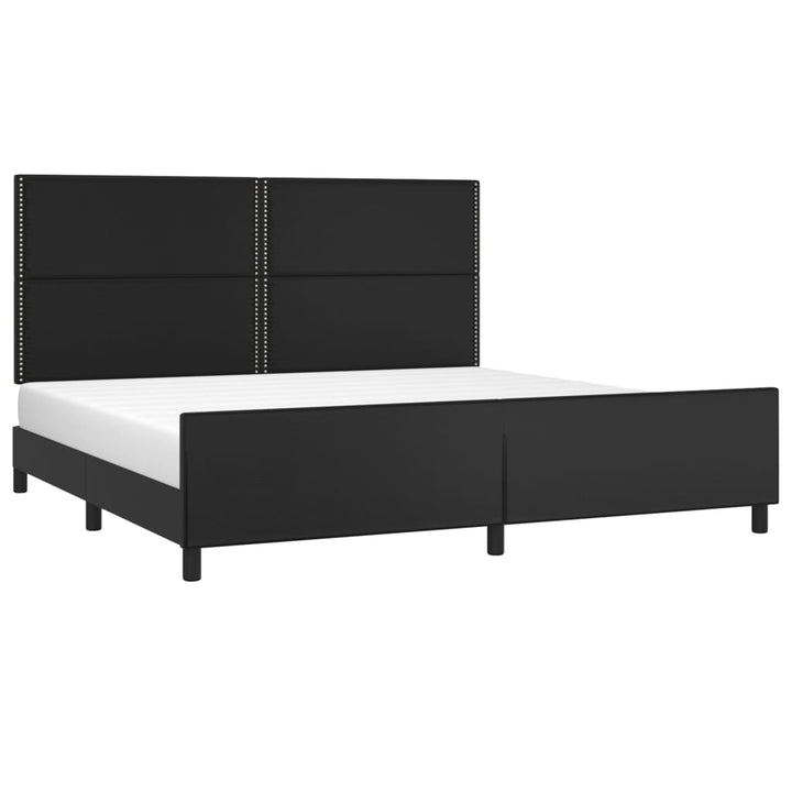 sengeramme med sengegavl 200x200 cm kunstlæder sort