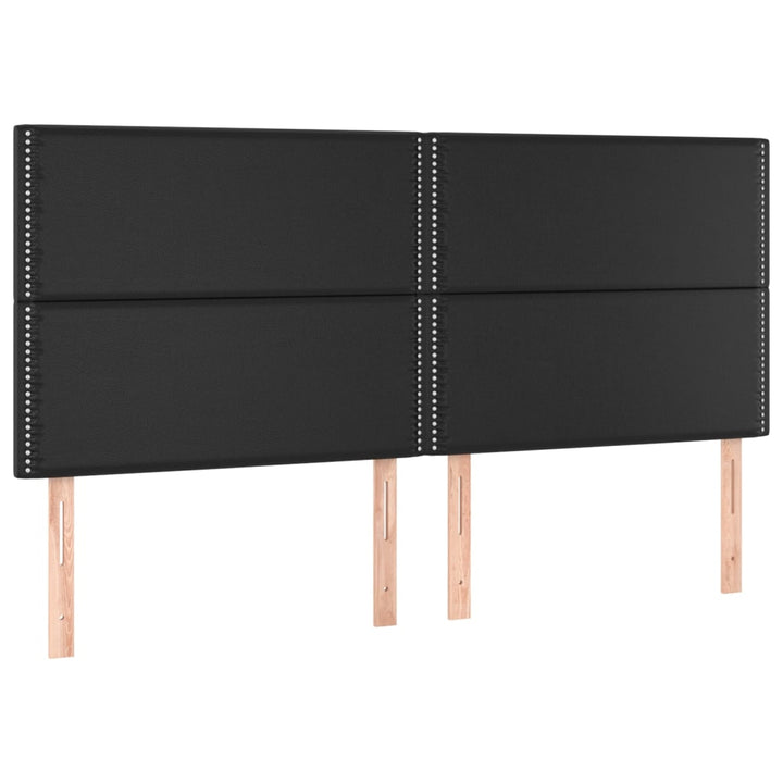 sengeramme med sengegavl 200x200 cm kunstlæder sort