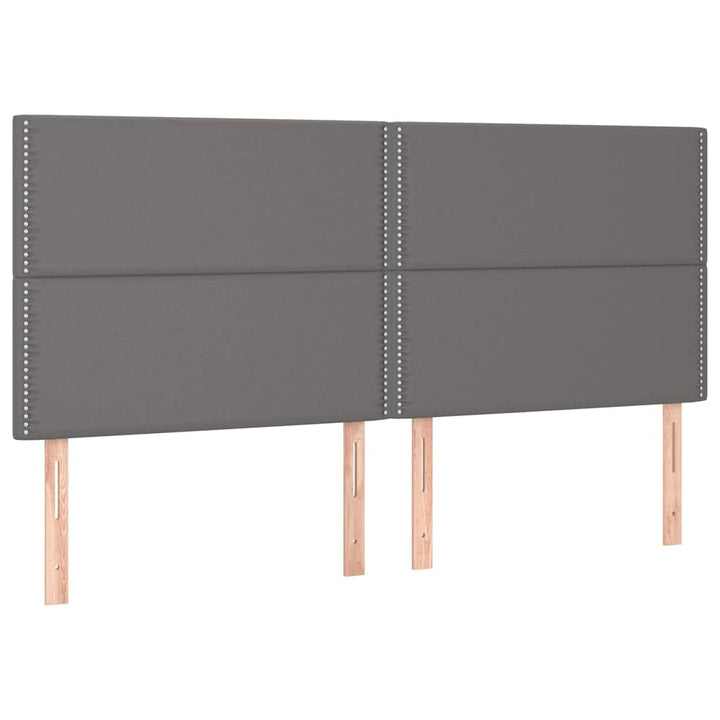 sengeramme med sengegavl 200x200 cm kunstlæder grå