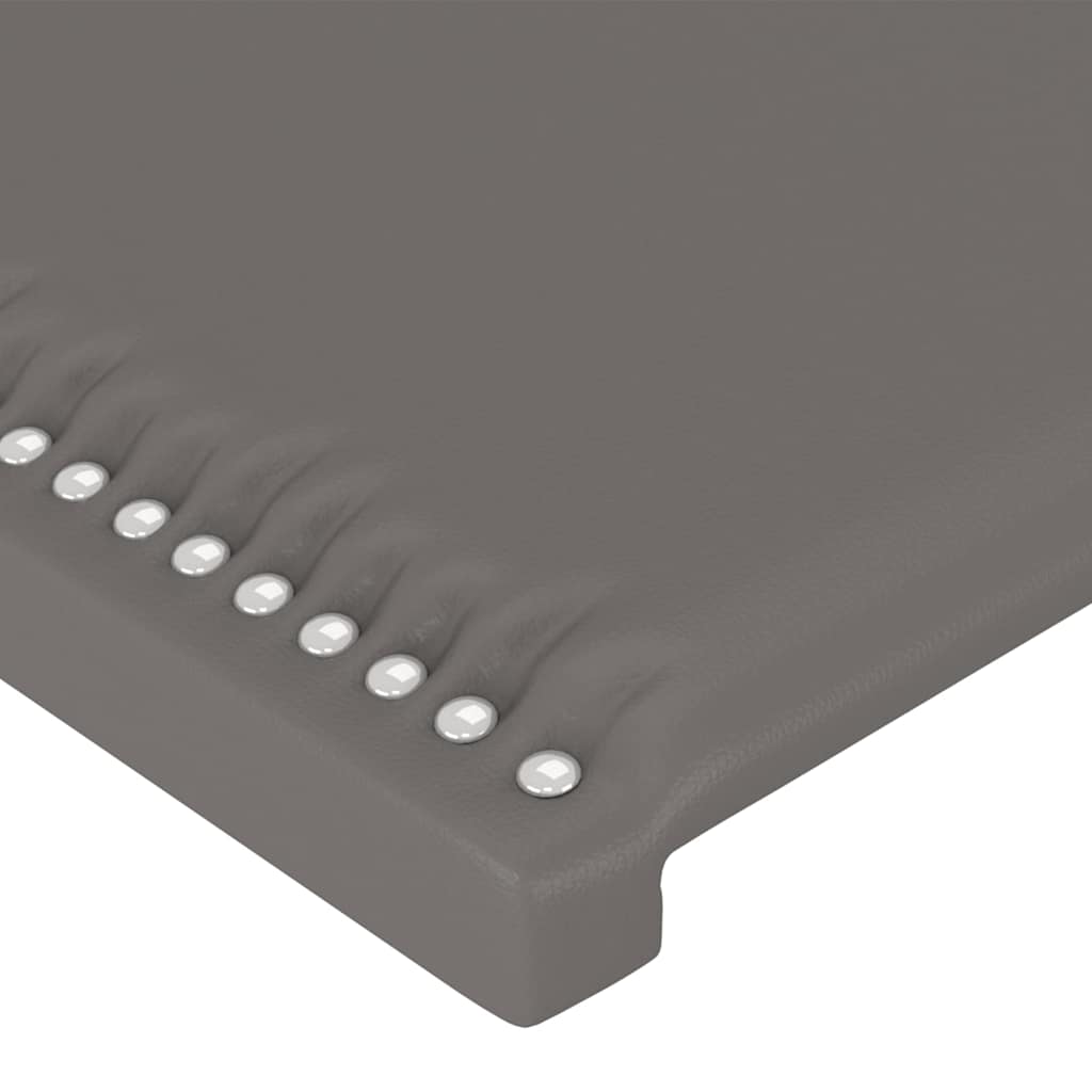sengeramme med sengegavl 200x200 cm kunstlæder grå