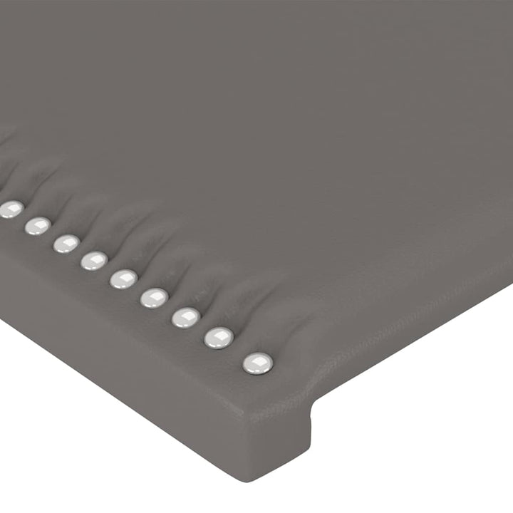 sengeramme med sengegavl 200x200 cm kunstlæder grå