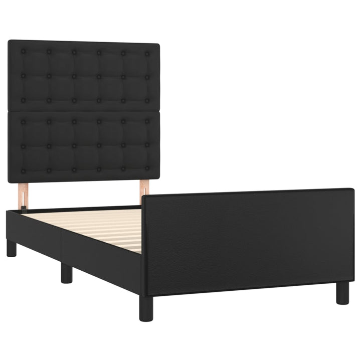 sengeramme med sengegavl 80x200 cm kunstlæder sort
