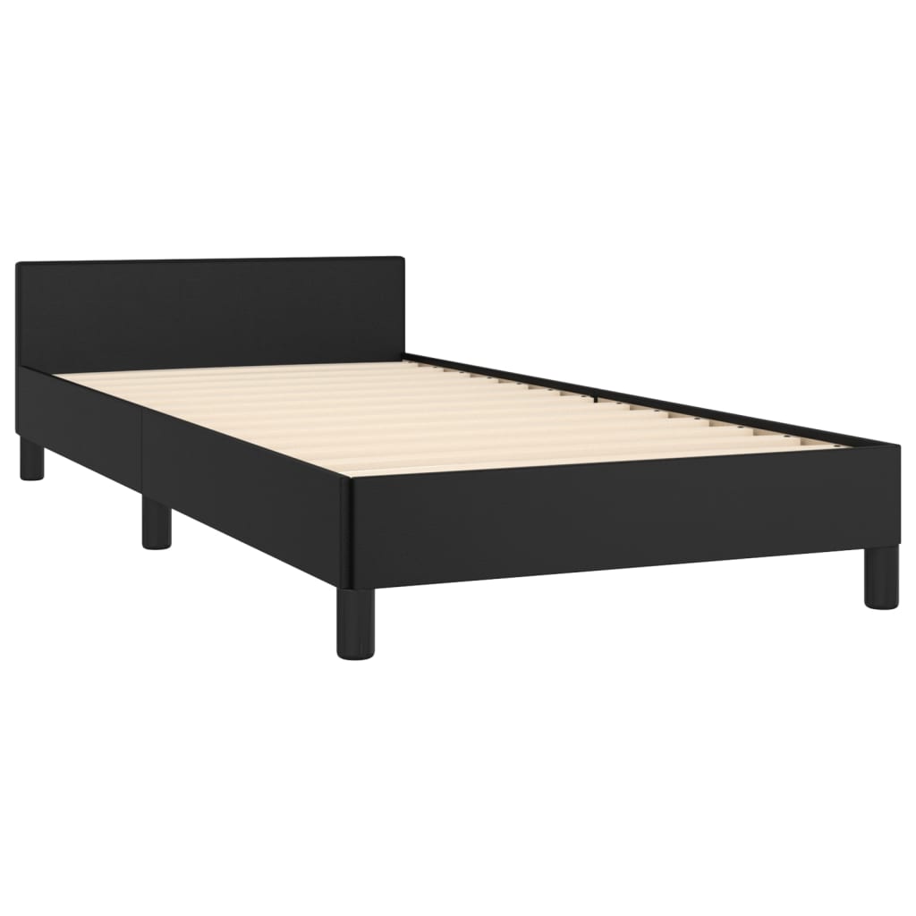 sengeramme med sengegavl 80x200 cm kunstlæder sort
