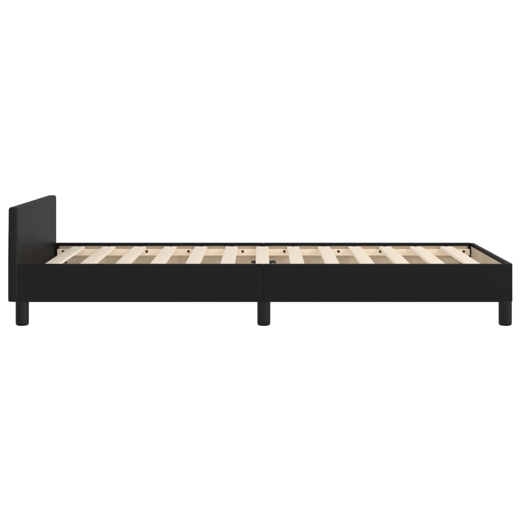 sengeramme med sengegavl 80x200 cm kunstlæder sort