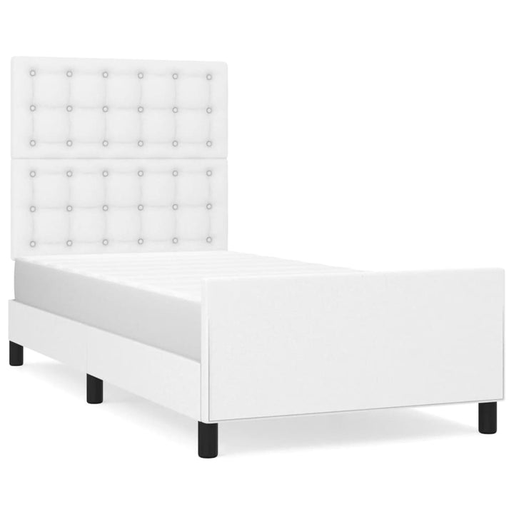 sengeramme med sengegavl 80x200 cm kunstlæder hvid