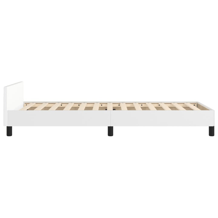 sengeramme med sengegavl 90x190 cm kunstlæder hvid