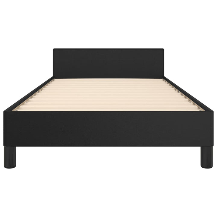 sengeramme med sengegavl 90x200 cm kunstlæder sort