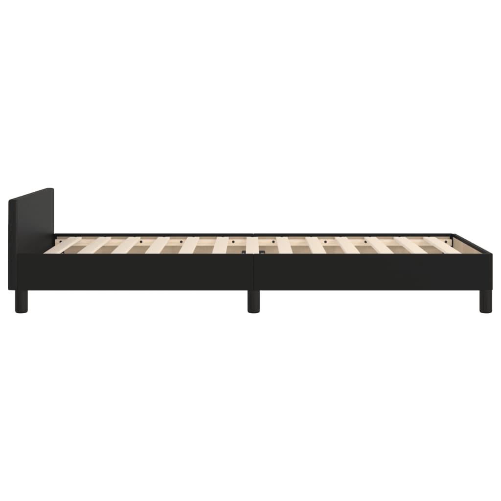 sengeramme med sengegavl 90x200 cm kunstlæder sort