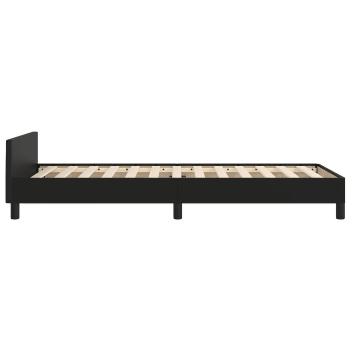 sengeramme med sengegavl 90x200 cm kunstlæder sort