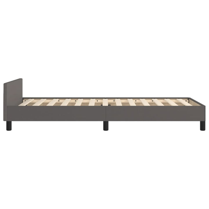 sengeramme med sengegavl 100x200 cm kunstlæder grå