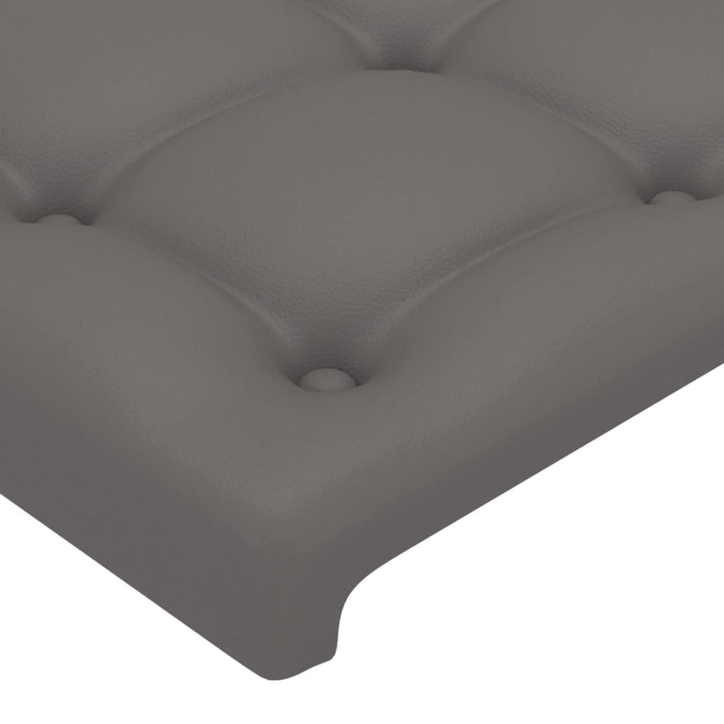 sengeramme med sengegavl 100x200 cm kunstlæder grå