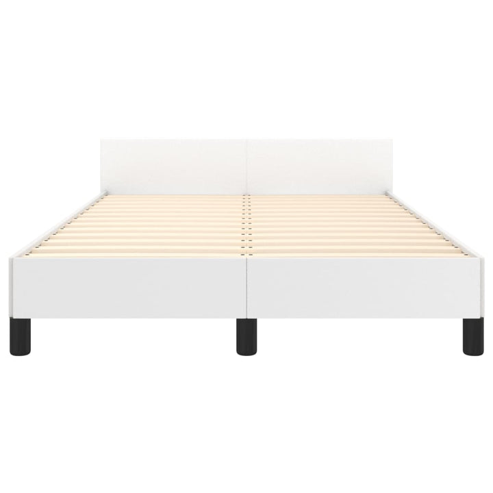sengeramme med sengegavl 120x200 cm kunstlæder hvid