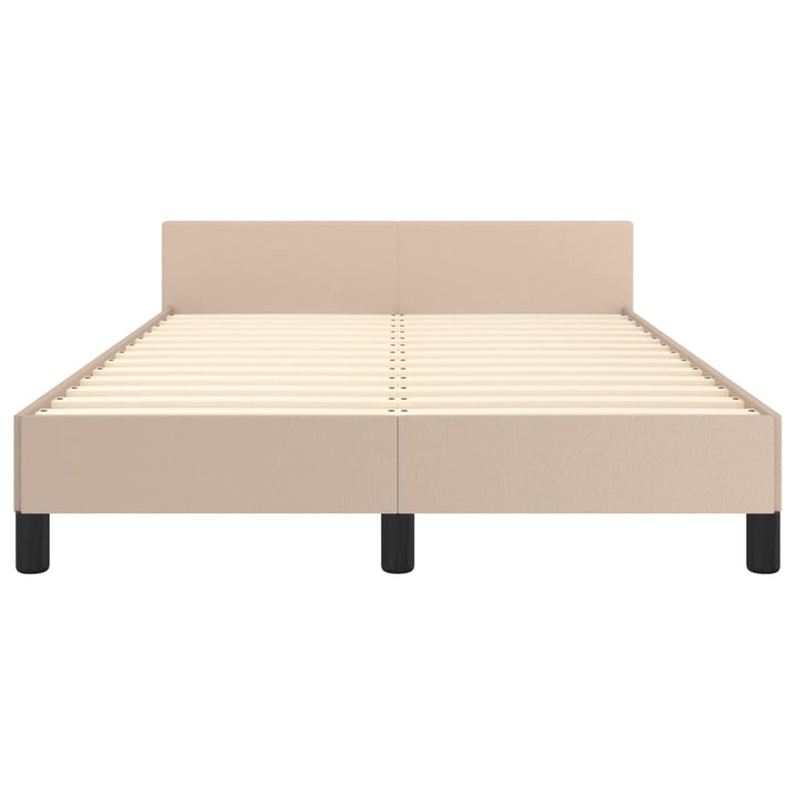 sengeramme med sengegavl 120x200 cm kunstlæder cappuccinofarvet