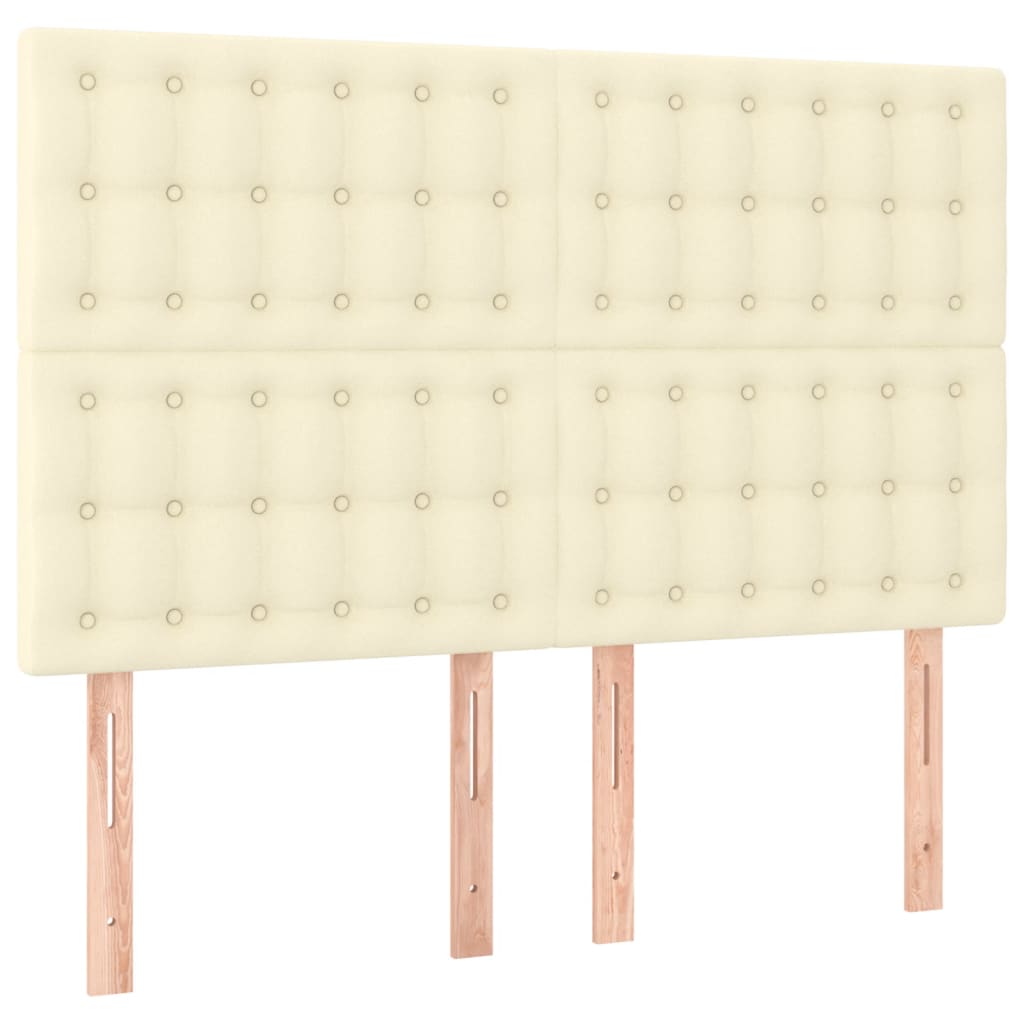 sengeramme med sengegavl 140x190 cm kunstlæder cremefarvet