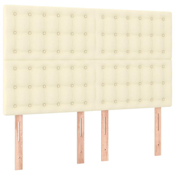 sengeramme med sengegavl 140x190 cm kunstlæder cremefarvet