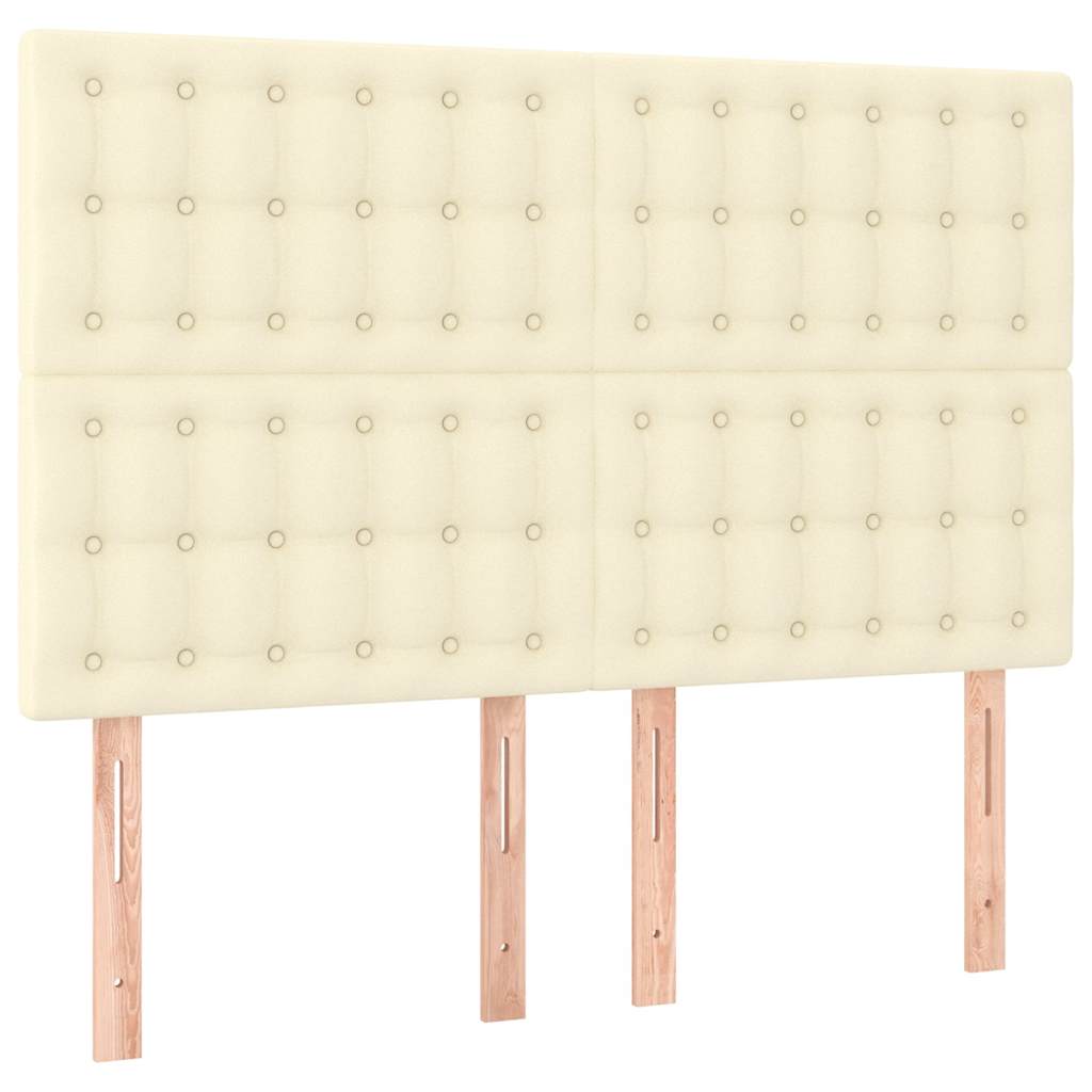 sengeramme med sengegavl 140x200 cm kunstlæder cremefarvet