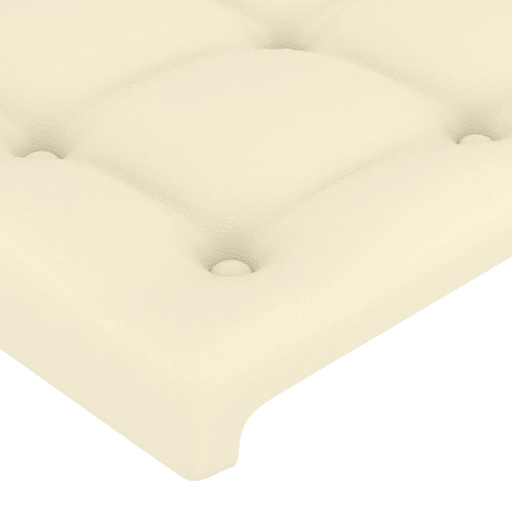 sengeramme med sengegavl 140x200 cm kunstlæder cremefarvet