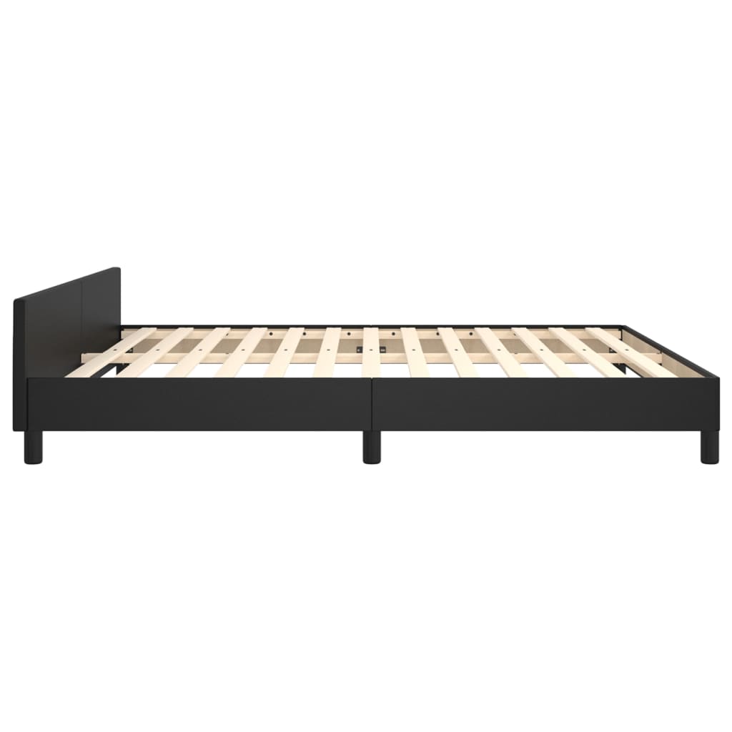 sengeramme med sengegavl 160x200 cm kunstlæder sort